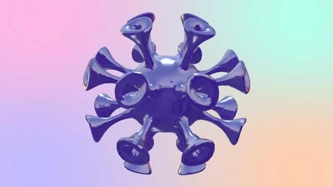 3D animation Coronavirus cell seamless loop on isolated gradient background. 動画素材 158163837