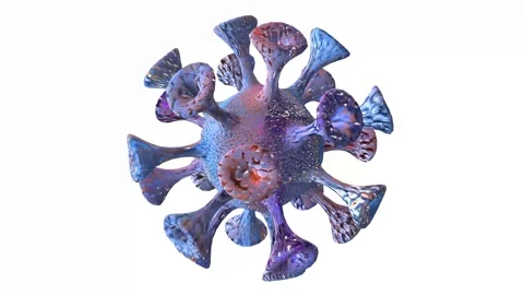 3D animation Coronavirus cell seamless loop on isolated white background. 動画素材 158163838