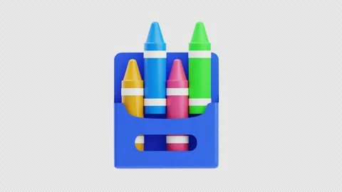 3D Animation of Crayons Stock Footage 304037646