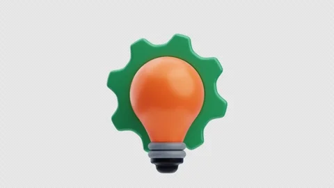 3D Animation of Creative idea gear Stock Footage 311977647