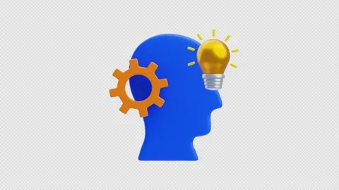 3D Animation of Creative Thinking with Gears Idea Stock Footage 311305972