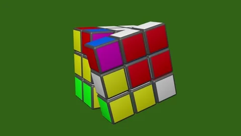 3D Animation of a cube solving Stock Footage 268387113