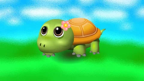 3d animation of cute baby turtle walking... | Stock Video | Pond5