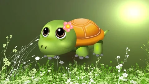 3d animation of cute baby turtle walking... | Stock Video | Pond5