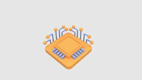 3d Animation cybersecurity and digital chip protection with a shield and lo.. Stock Footage 308378353