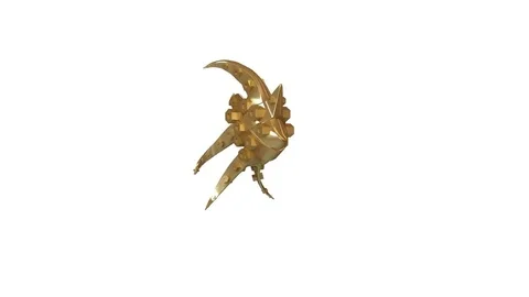 3d Animation of a Dancing Abstract Golden Fish. Stock Footage 79891037
