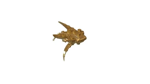 3d Animation of a Dancing Abstract Golden Fish. Stock Footage 79891054