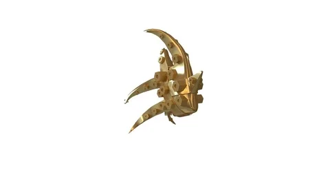 3d Animation of a Dancing Abstract Golden Fish. Stock Footage 79895836