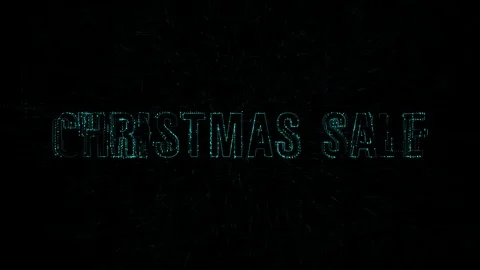 3D animation data digital code with "Christmas Sale" text Stock Footage 105979860