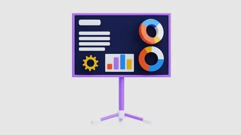 3D Animation of Data Presentation Stock Footage 296674850