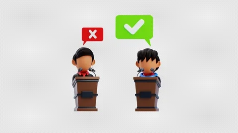 3D Animation of Debate Between Two Speakers Stock Footage 314106062