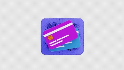 3D animation of debit card payment Stock Footage 340457906