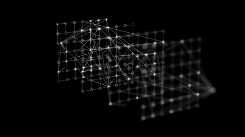 3D Animation of a Deep Learning Neural Network, Loops. Stock Footage 328289590