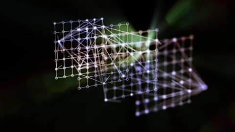 3D Animation of a Deep Learning Neural Network, Loops. Stock Footage 328289606