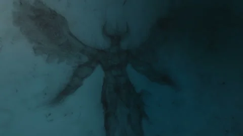 3d Animation of a demon built from dark particles Stock Footage 329662918
