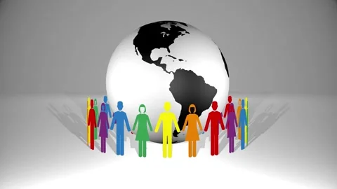 A 3d animation depicting global unity. Stock Footage 245475629
