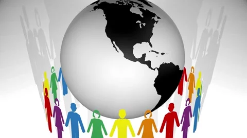 A 3d animation depicting global unity. Stock Footage 245475630