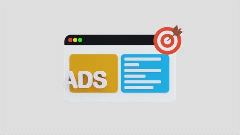 3D Animation of Digital Advertising Targeting Stock Footage 336443904