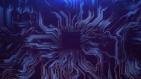 3D animation of digital chip Central Computer Processors CPU. Motherboard Stock Footage 278807694