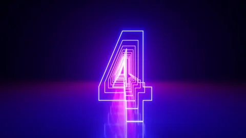3d animation of digital countdown, glowing neon linear numbers from 1 to 10 Stock Footage 276181357