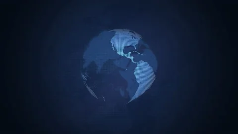 3D animation of digital Earth rotating, ... | Stock Video | Pond5