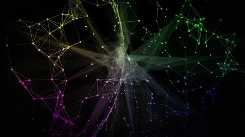 3d animation of the digital network lines and dots. Business concept. Stock Footage 76956129