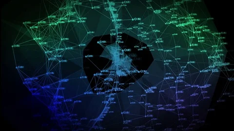 3d animation of the digital network  with numbers. Business concept. Stock Footage 76956294