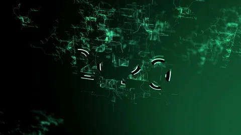 3D animation of the digital network. Text 2020 動画素材 105966451