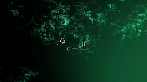 3D animation of the digital network. Text A.I. 스톡 동영상 105966560