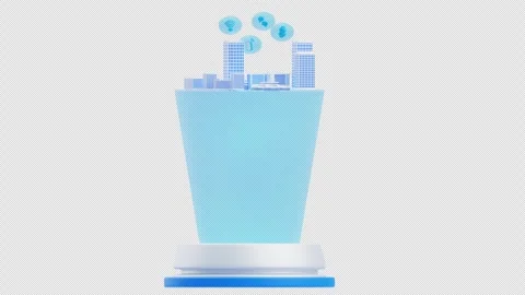 3D Animation of digital smart city Stock Footage 316505350