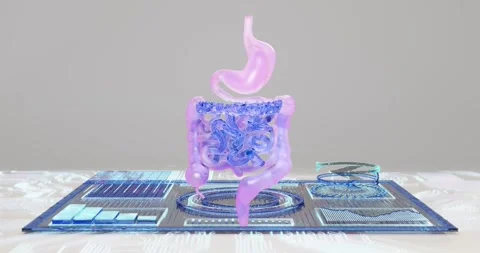 3D animation digital tablet with information about treatment and damage to t Stock Footage 315852650