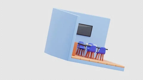 3D Animation of Dining Room Stock Footage 305658862