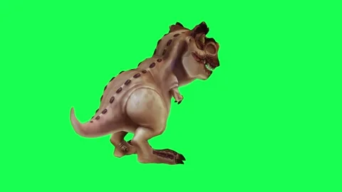 3D animation of a dinosaur moving in the forest in Chromaki green screen Stock-Footage 245358198