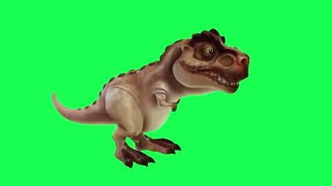 3D animation of a dinosaur talking in the forest in Chromaki green screen Видео 245358204