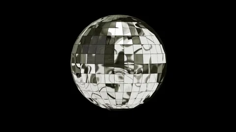 3D Animation Disco Ball with Alpha Channel Stock Footage 82812889