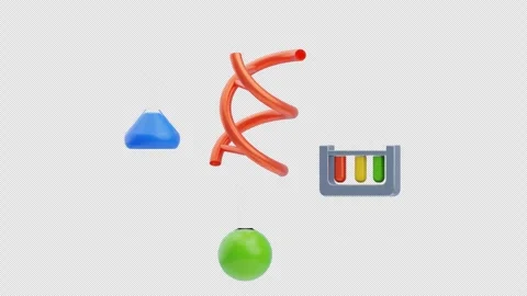 3D Animation of DNA and Lab Tools in a Science Themed Stock Footage 322615412