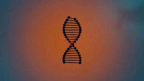 3D Animation DNA Molecule structure in flame, infected by virus. Stock Footage 130959855