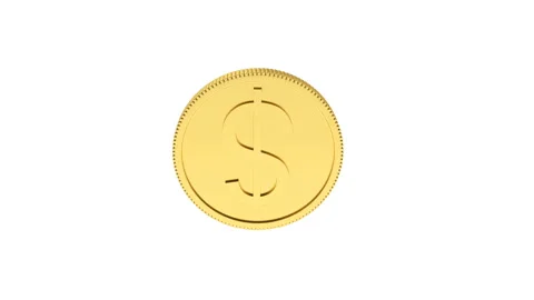 3d animation of dollar coin rotates on white. Alpha channel. 4K Stock Footage 143219958