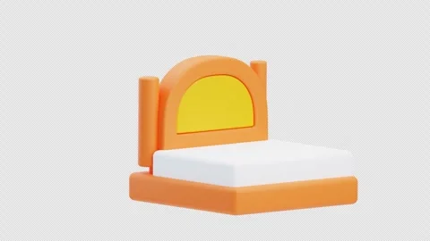 3D Animation of Double bed Stock Footage 296463723