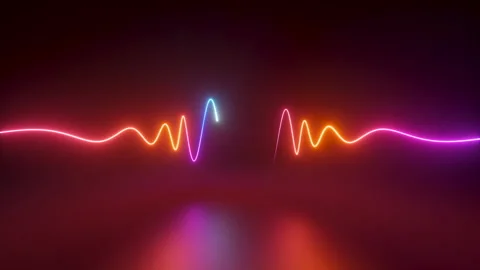 3d animation of double pulsation, abstract background with animated wavy line Video stock 155683787