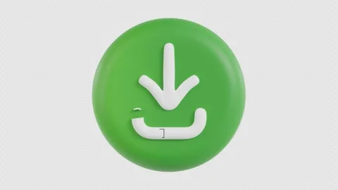 3D Animation of Download Button Stock Footage 293487678