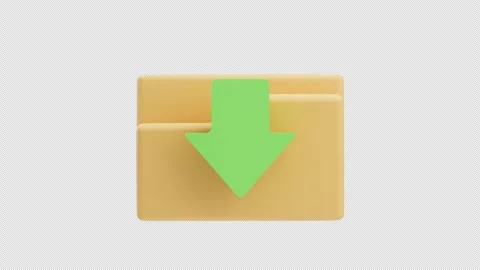 3D Animation of Download file folder icon 動画素材 328684910