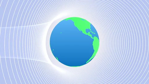 3D animation of Earth globe in green and blue colors in endless space Stock Footage 248535927
