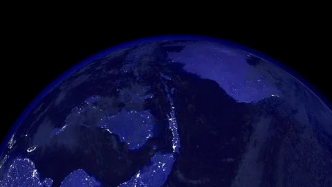 3D Animation, Earth in space on black background Vídeo Stock 120775318