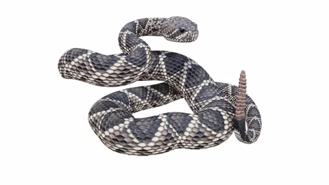 3d animation of Eastern Diamondback Rattlesnake Stock Footage 241256658