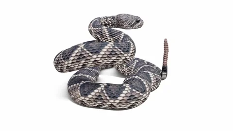 3d animation of Eastern Diamondback Rattlesnake Stock Footage 241257239