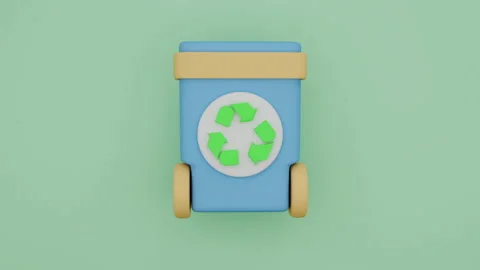 3d animation eco-friendly garbage container Video stock 271621012
