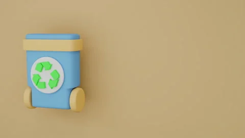 3d animation eco-friendly garbage container 스톡 동영상 274261957