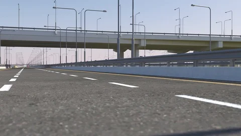 3d animation of an electric Tesla model 3 driving on highway Stock Footage 102985195