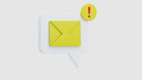 3D Animation of Email Alert Notification Stock Footage 336443846